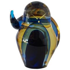 Murano Cat Sculpture Sommerso Glass by Romano Donà 8