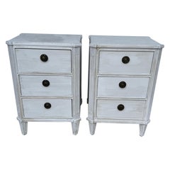 Pair of Chelsea Textiles Gustavian Chest of Drawers Nightstands