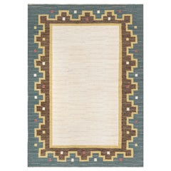 Doris Leslie Blau Vintage Swedish Flat Woven Signed With Initials GK