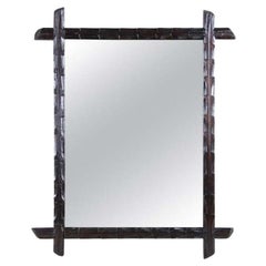 Antique 19th Century Rustic Black Forest Wall Mirror, Hand Carved, Austria, circa 1880