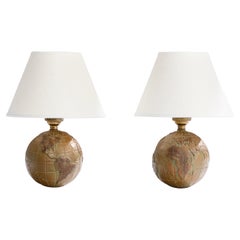French Designer, Table Lamps, Bronze, France, 1940s