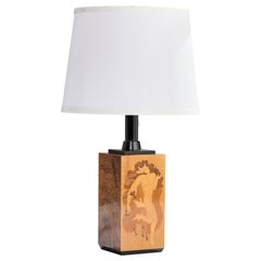 Mjölby Intarsia Attribution, lampe de table, Wood, Bakelite, Suède, années 1940
