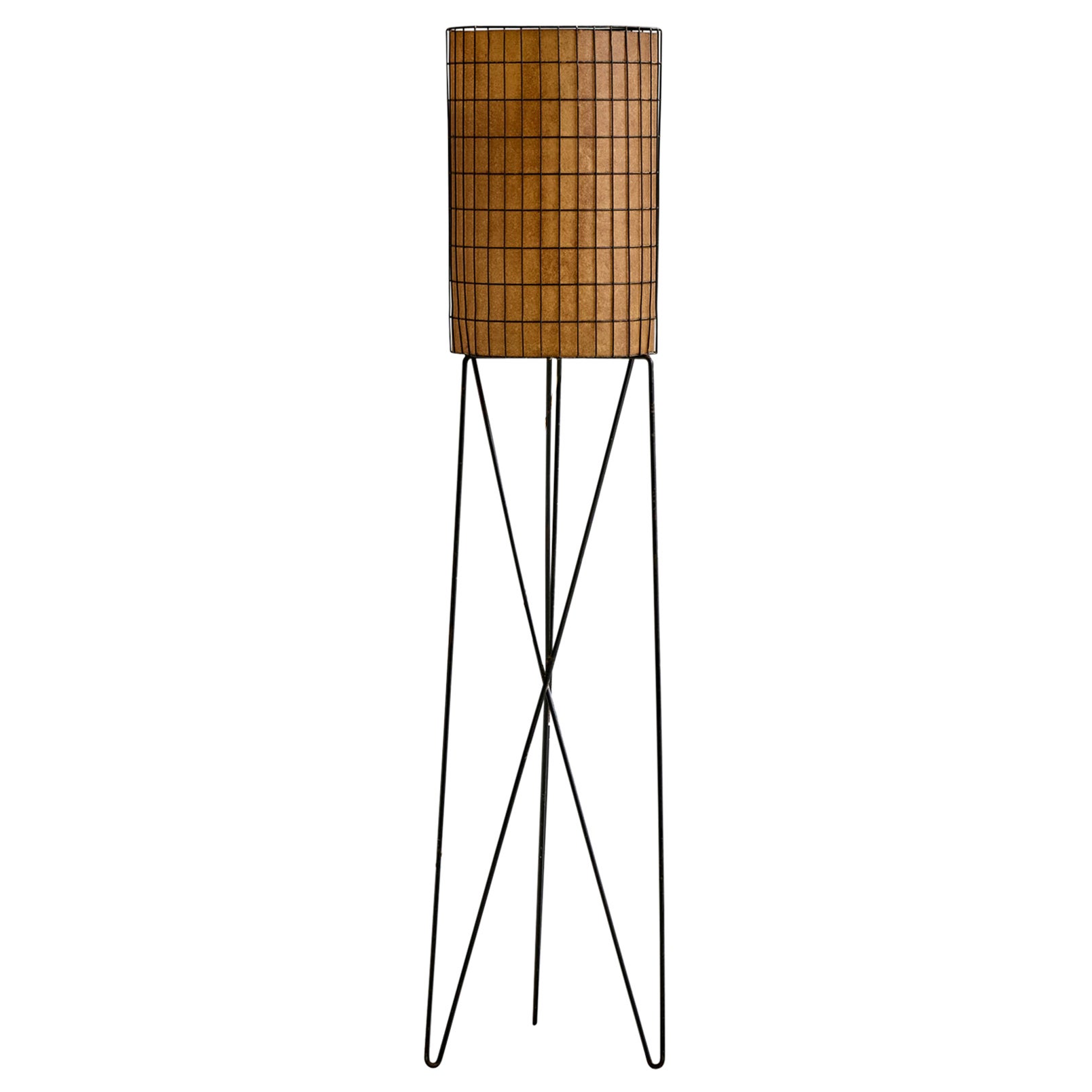 Paul Mayén, Floor Lamp, Iron, Fiberglass, USA, 1950s