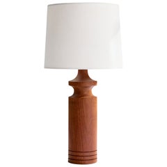 Schwedische Designerin, Tischlampe, Teakholz, Schweden, 1960er Jahre