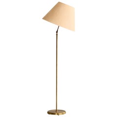 Asea, Floor Lamp, Brass, Fabric, Sweden, 1940s