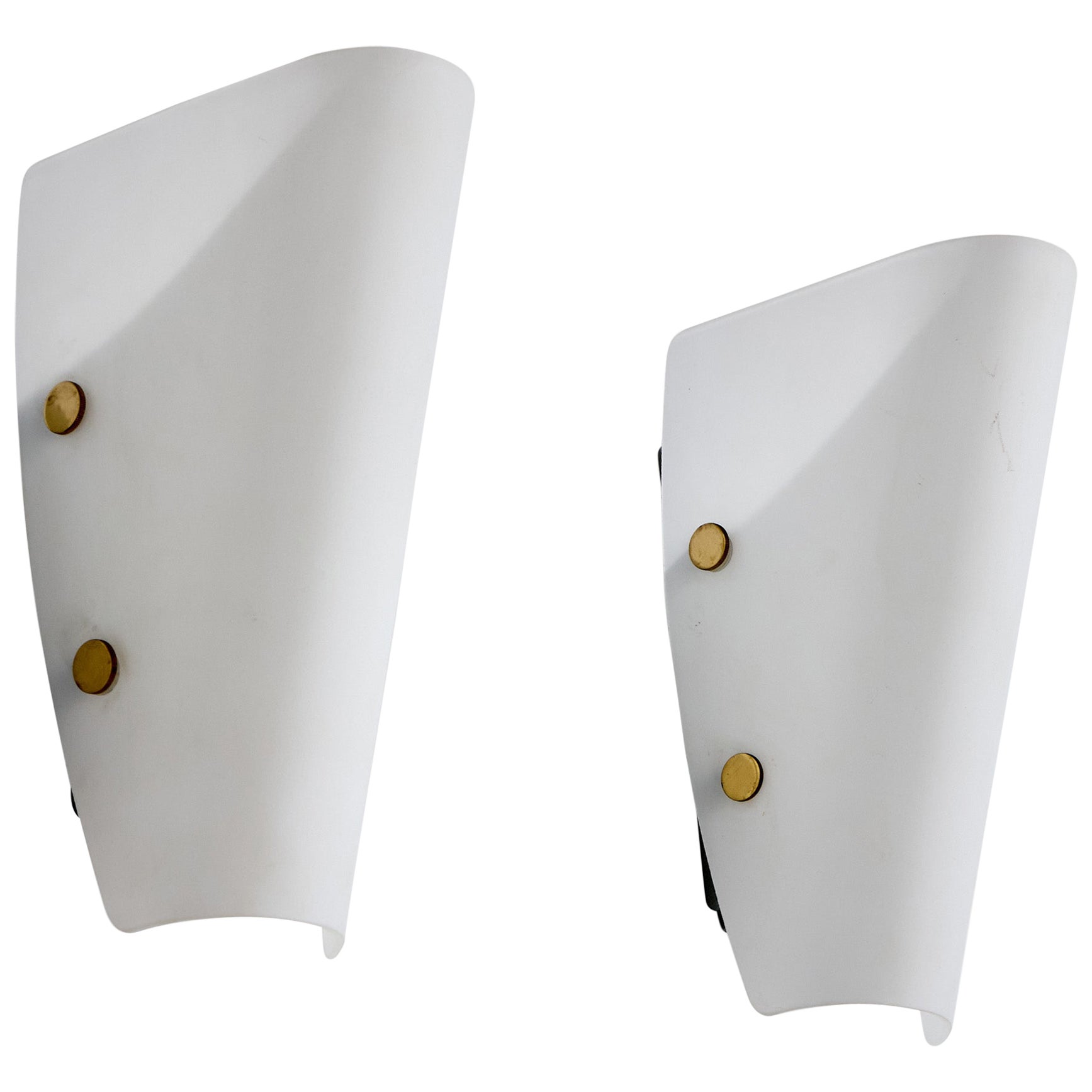 Vossloh-Schwabe, Wall Lights, verre, laiton, Allemagne, années 1990 en vente