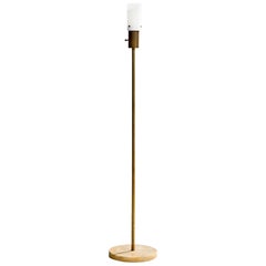 Italian Designer, Floor Lamp, Brass, Marble, Glass, Italy, 1950s