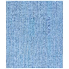Contemporary Fragment Blue Silk Rug by Doris Leslie Blau
