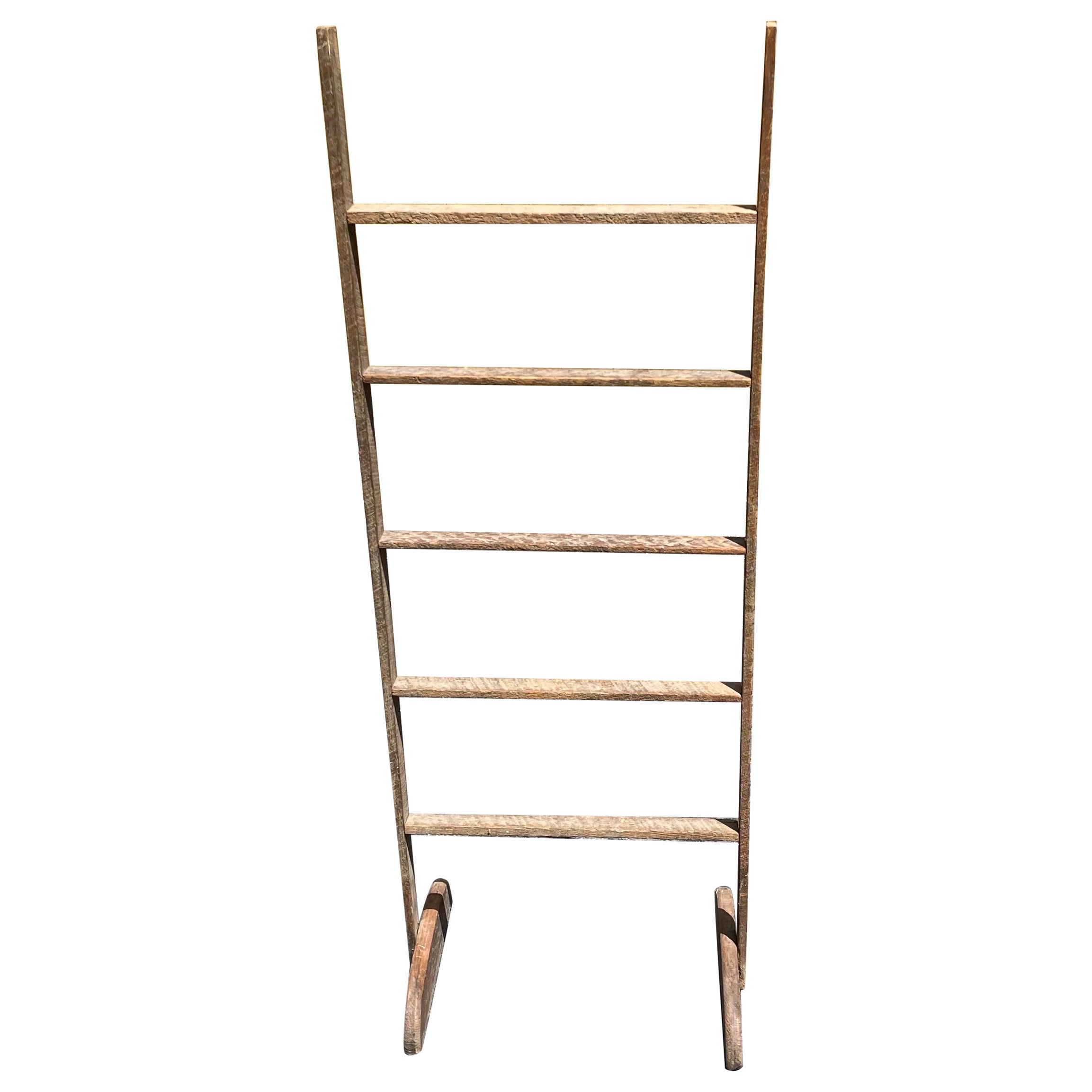 Rustic Americana Late 19th Century Wooden Ladder Spice or Herb Drying Rack