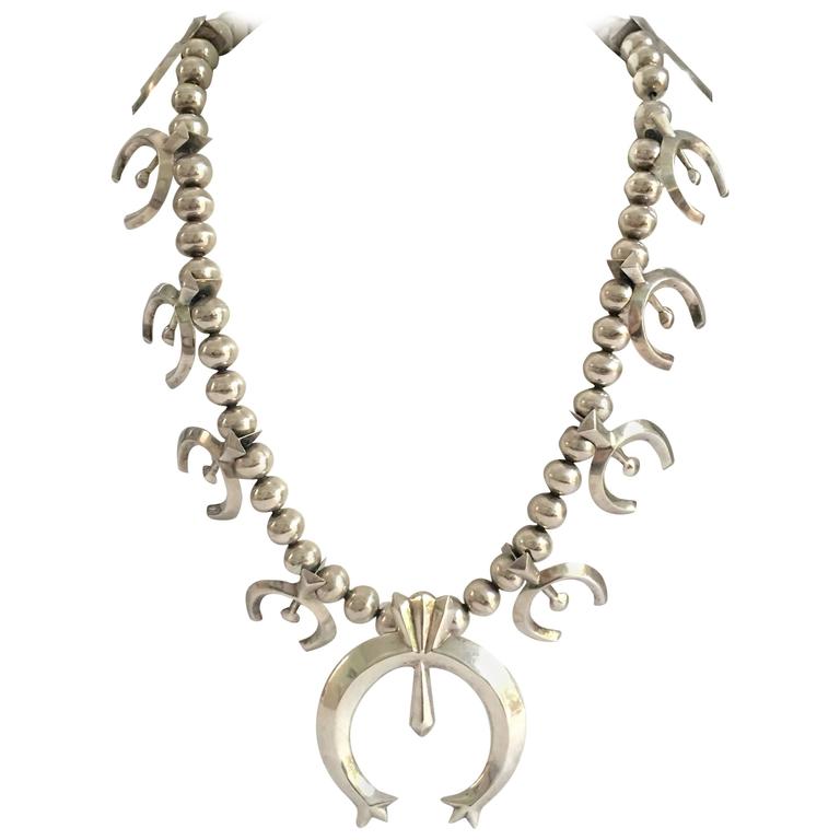 1940s Sterling Silver "Naja" Squash Blossom Necklace at 1stdibs
