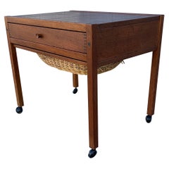 Vintage Danish Modern Style Sewing Table
