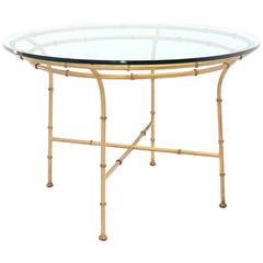 Faux Bamboo X Base Round Dining Table 10