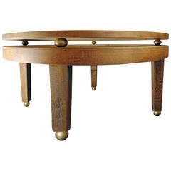 Round Contemporary Wood Dining Table by Michelangeli, Italy