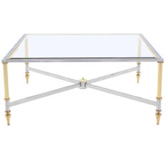 Square X Base Mid-Century Modern Coffee Table
