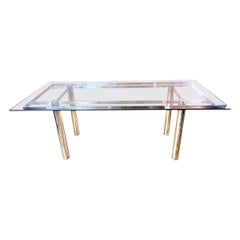 Tobia Scarpa for Gavina "Andre" Mid Century Glass and Chrome Dining Table
