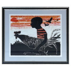 African-American Walter Henry Williams Print "Fighting Cock #3"