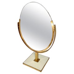 Miroir de table double face en laiton Charles Hollis Jones