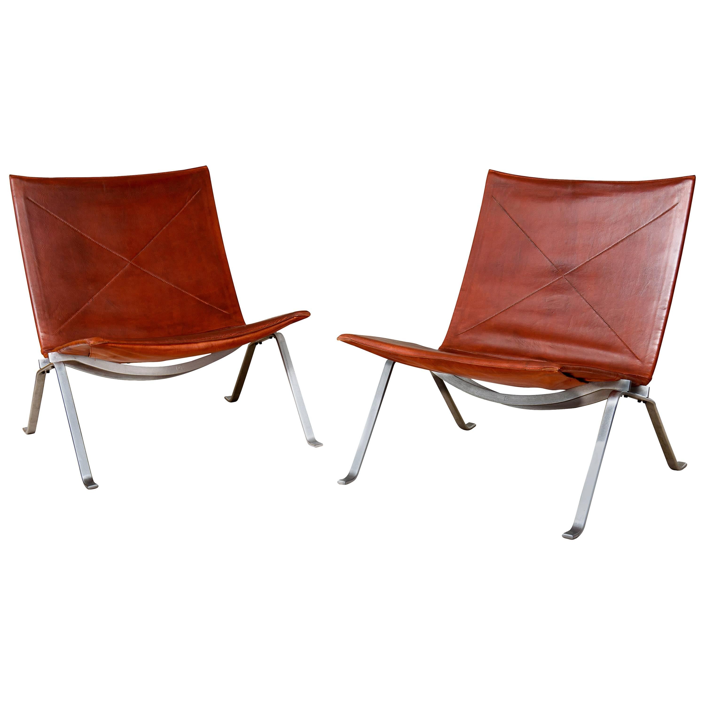 Pair of Lounge Chairs ‘PK-22’ by Poul Kjaerholm, Denmark, 1955