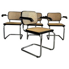 4 armchairs made in the Cesca style, circa 1970s , seat and backrest in Vienna