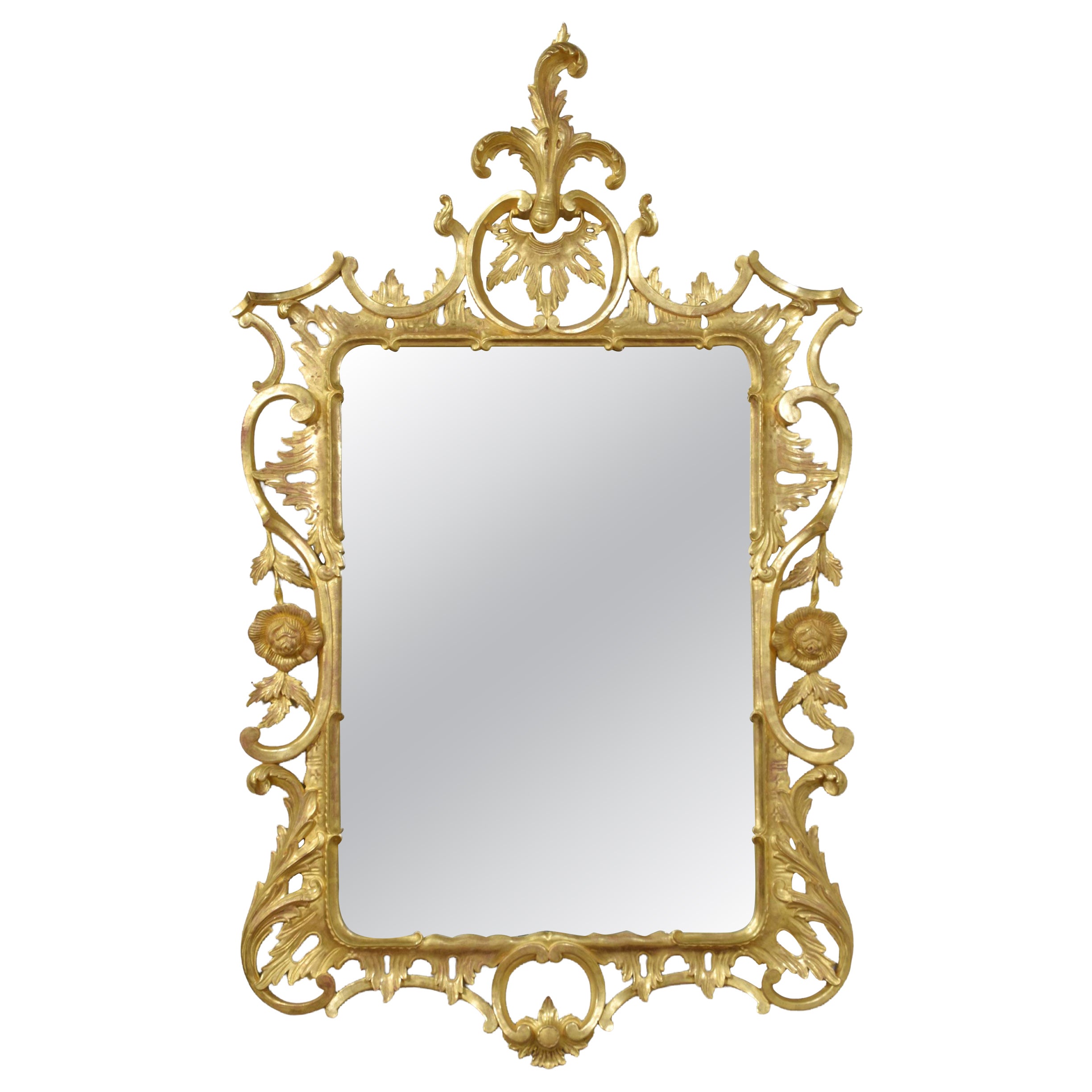 Rococo revival giltwood wall mirror