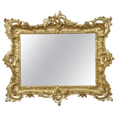 19th century gilt-wood rectangular wall mirror