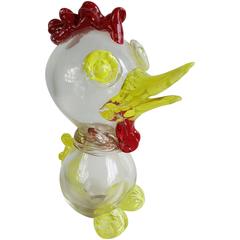 Vintage Mid Century Modern,  Large Whimsicle Murano  Glass Rooster