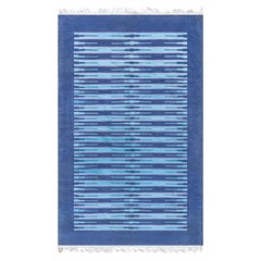 Indischer blauer Dhurrie-Teppich Doris Leslie Blau, Vintage