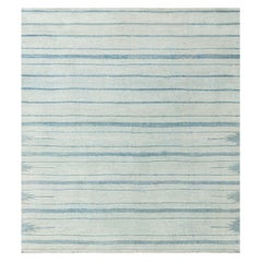 Doris Leslie Blau Vintage Indian Dhurrie Striped Blue Rug