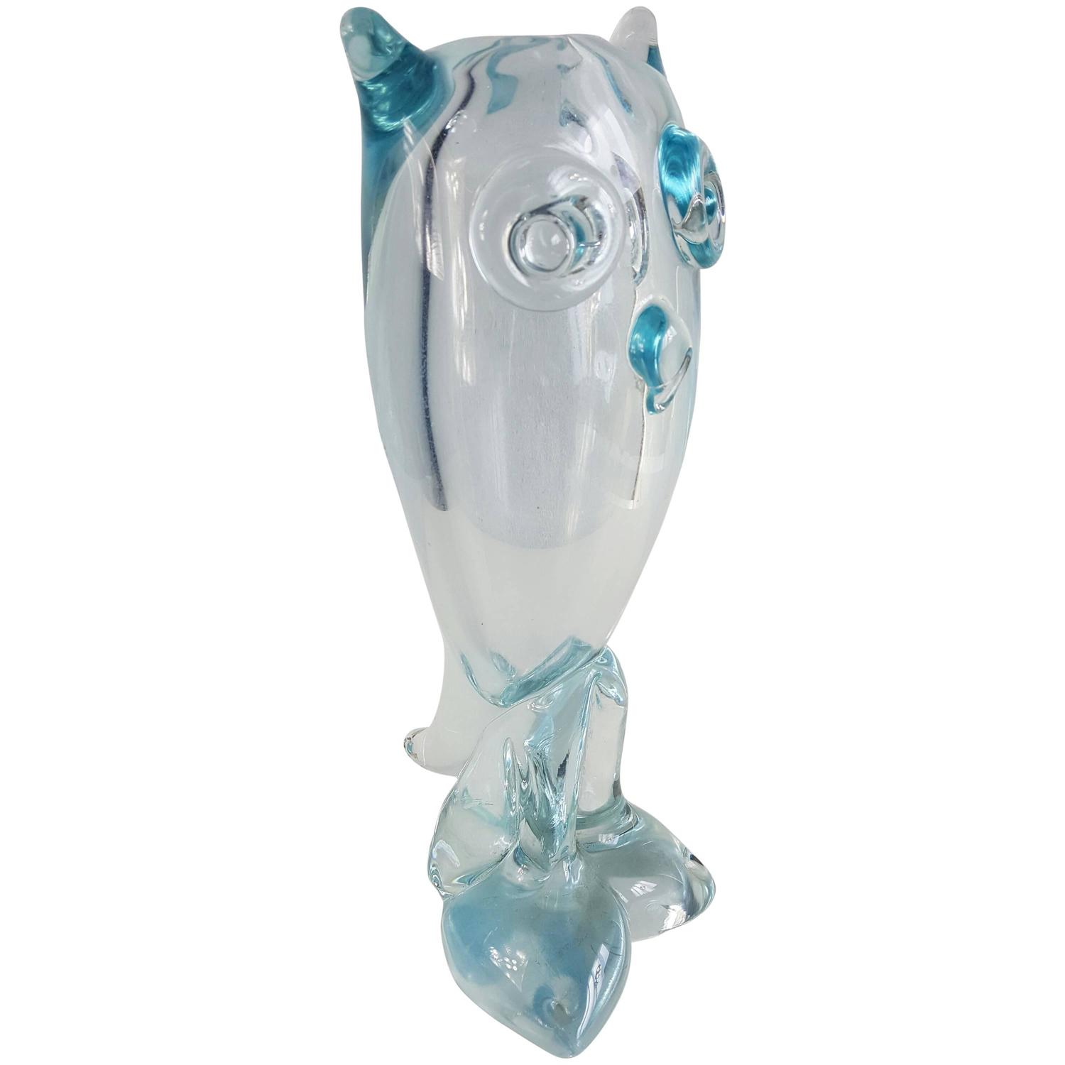 modernist stylized hand blown glass owl 12 quot at 1stdibs modernist stylized hand blown glass owl 12 quot at 1stdibs