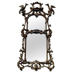 Fine 19th Century Chippendale Style Gilt Wood Carved Mirror
