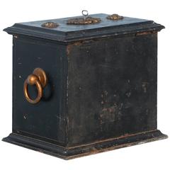 Antique Iron Safe Painted Black from Denmark, circa 1860