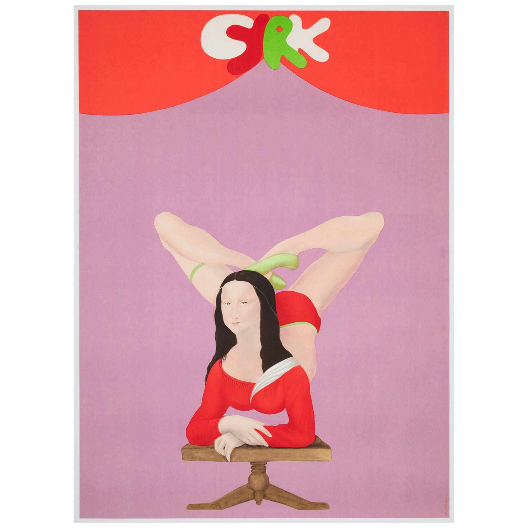 CYRK Mona Lisa Contortionist R1970s Polish Circus Poster, Maciej Urbaniec