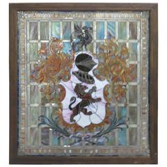 Antique Large Stained Glass Window