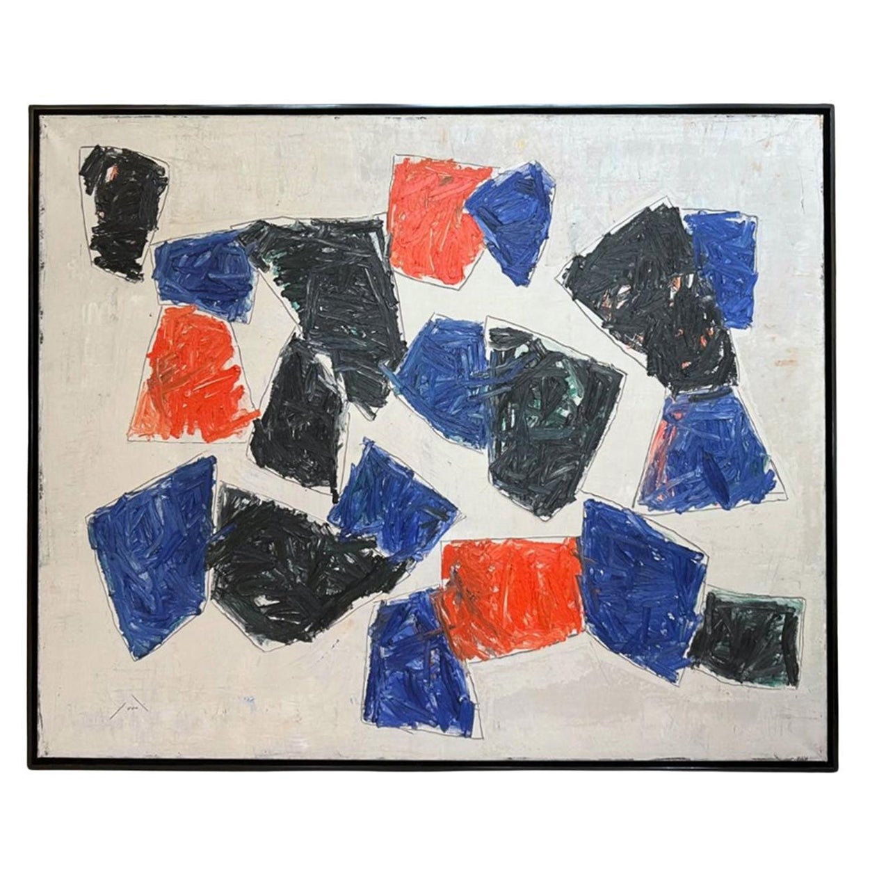 Georges Ferrato "Composición II" 1985 - Pintura al óleo abstracta