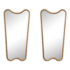 Pair of Spectacular Adrien Audoux Frida Minet Elliptic Rope Mirrors