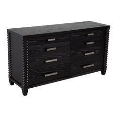 Modern Black Oak Dresser Cabinet in Charcoal Finish