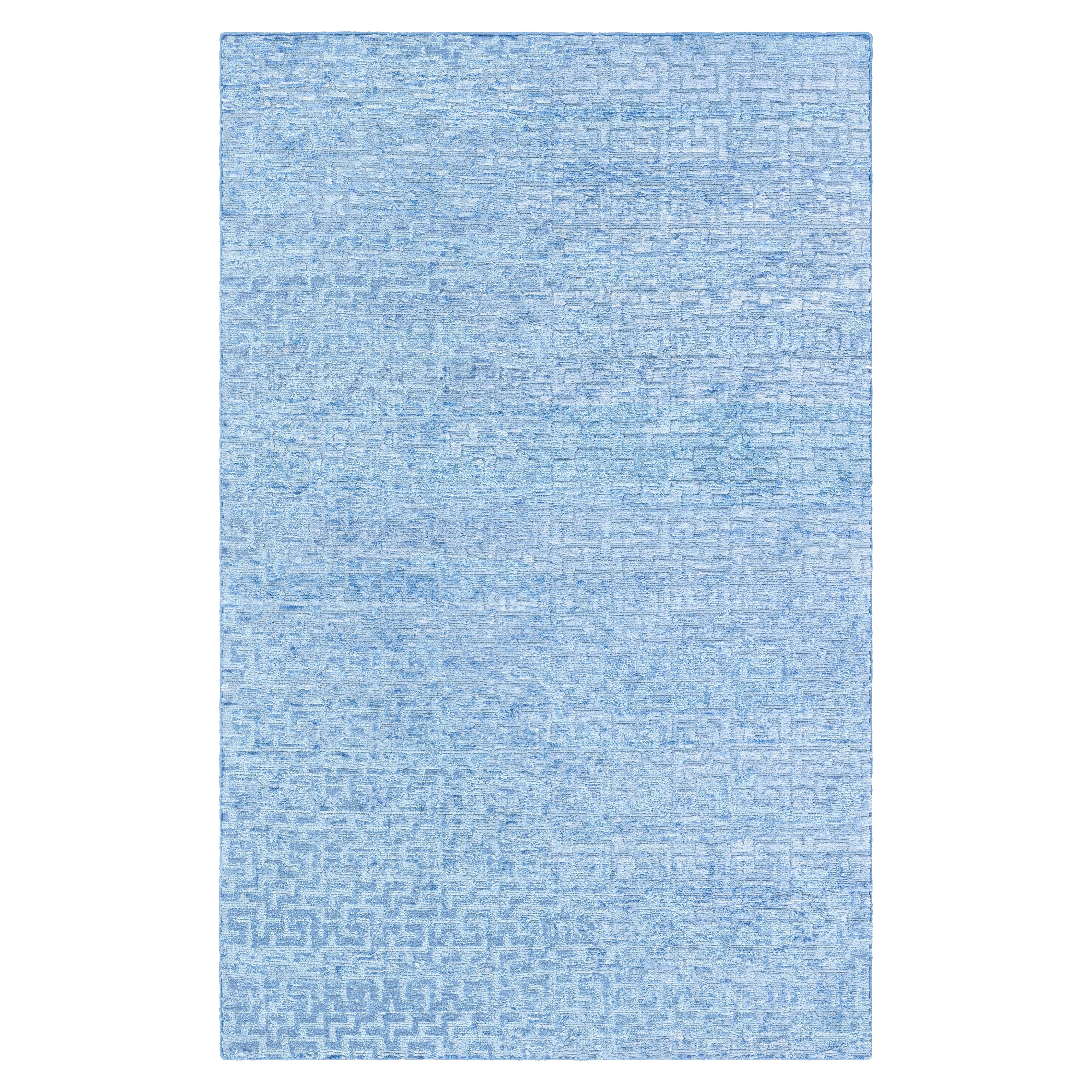 Tapis contemporain géométrique High-low en soie nouée Fragment par Doris Leslie Blau