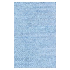 Contemporary Geometric High-low Knotted silk Fragment Rug by Doris Leslie Blau