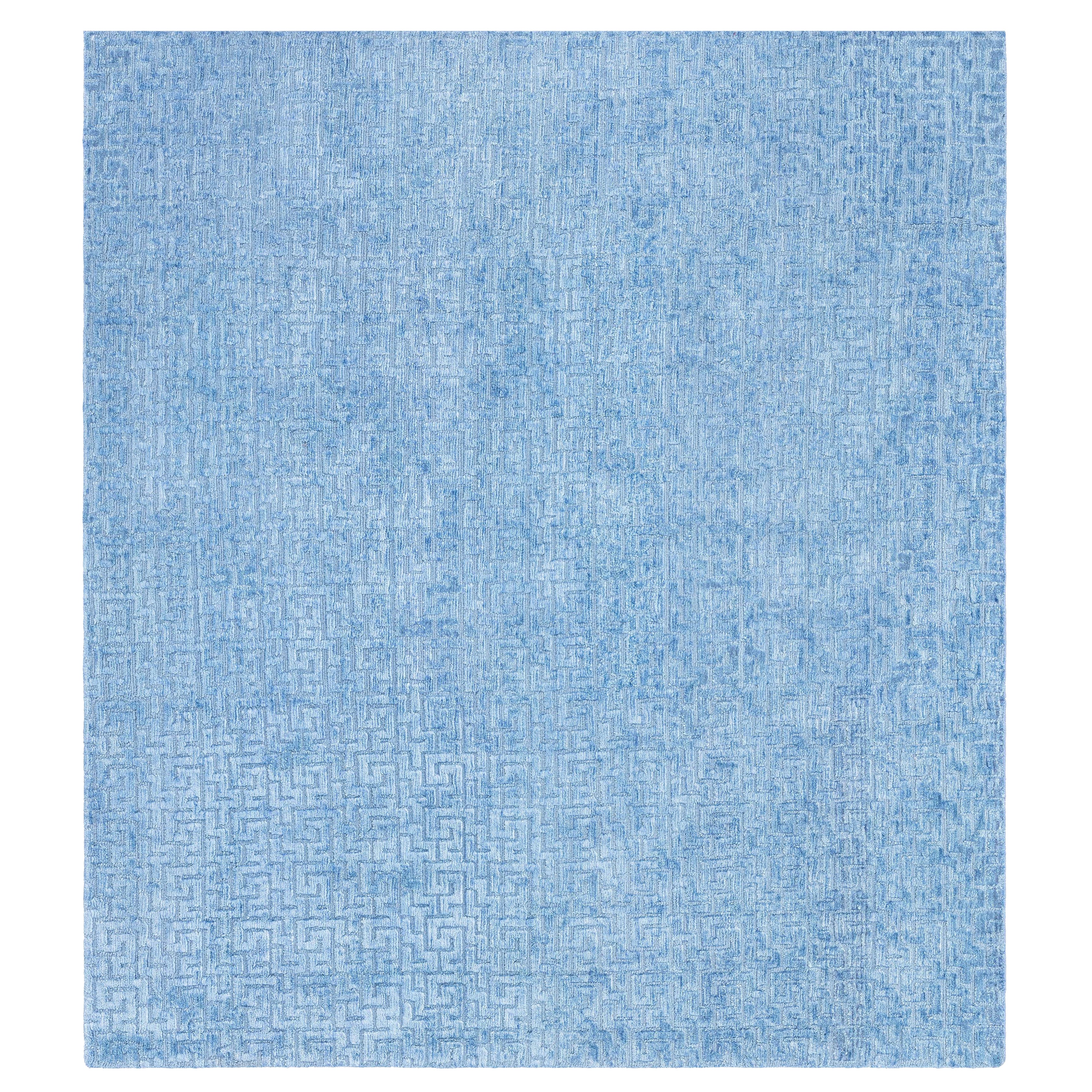Tapis contemporain géométrique High-low en soie nouée Fragment par Doris Leslie Blau en vente