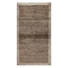 Tapis de course persan vintage Gabbeh en beige avec motifs de points rouges - Rug & Kilim