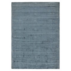 Rug & Kilim’s Modern Rug in Solid Blue Tone-on-tone Striae