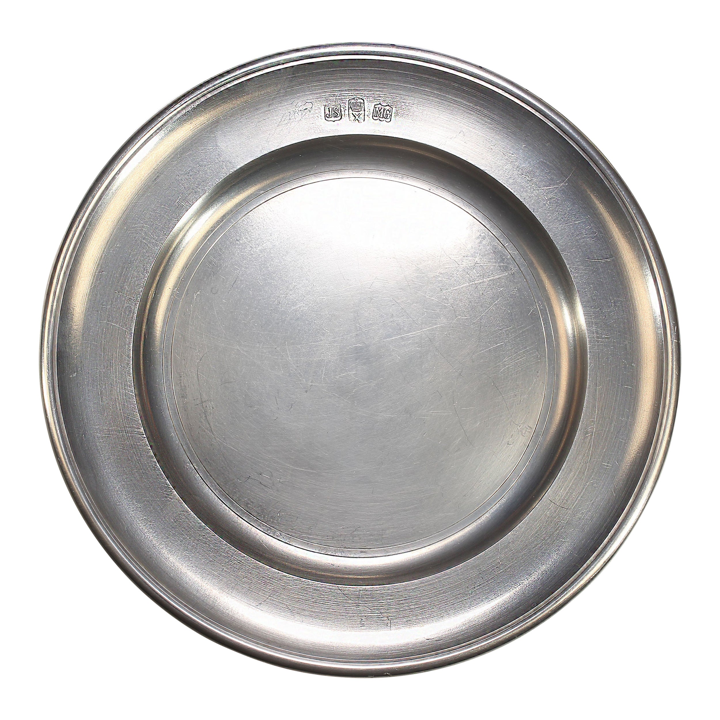 Plato de Servir Redondo de Peltre Brasileño de 11,5 Pulgadas John Somers en venta