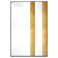 Specchio in vetro a strisce, specchio da terra in ottone e strisce dorate Antique Mirror by Casa Casati