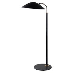 Gerald Thurston for Lightolier Black & Brass Adjustable Floor Lamp