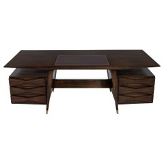 Custom Modern Walnut Executive Desk by Carrocel