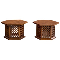 American Designer, Side Tables, Walnut, USA, 1950s