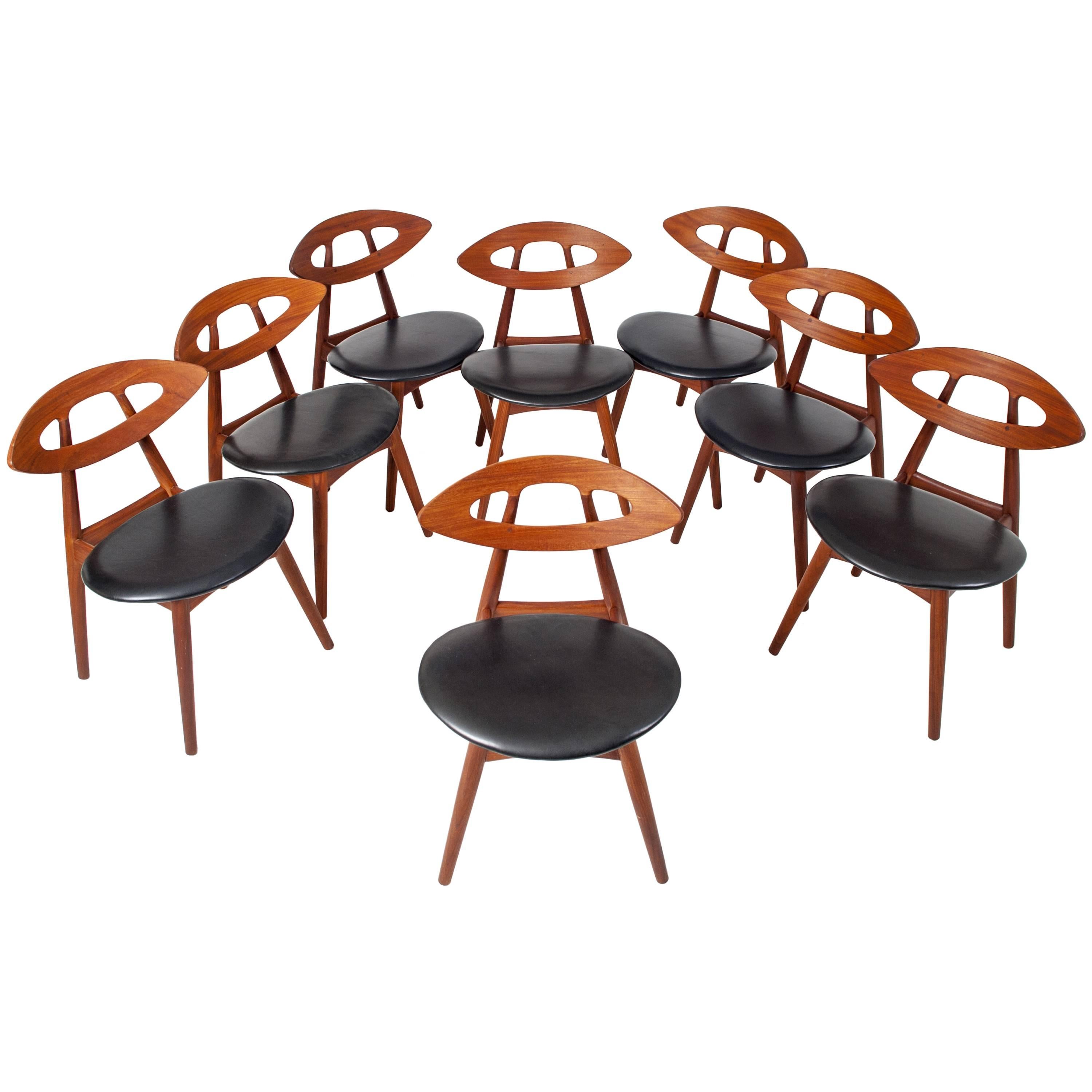 Ejvind A. Johansson Set of 8 Eye Chairs