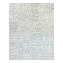 Contemporary Patchwork-Like Mm Floral Handmade Wool Rug by Doris Leslie Blau