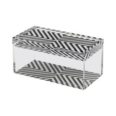 Alexandra Von Furstenberg Acrylic Treasure Box in X Print - Large Storage Box