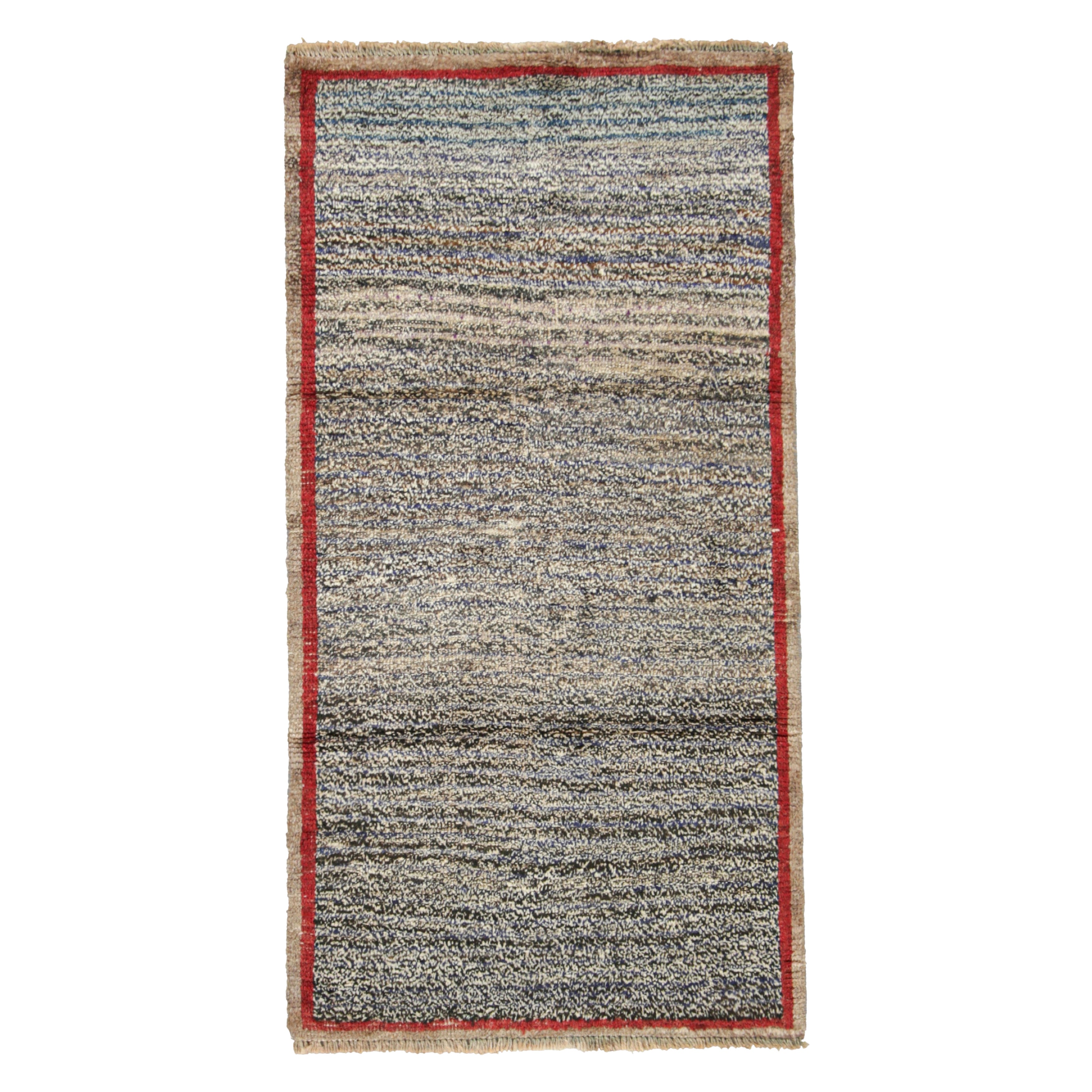 Alfombra persa Gabbeh vintage en tonos negro, índigo y crema - Rug & Kilim en venta